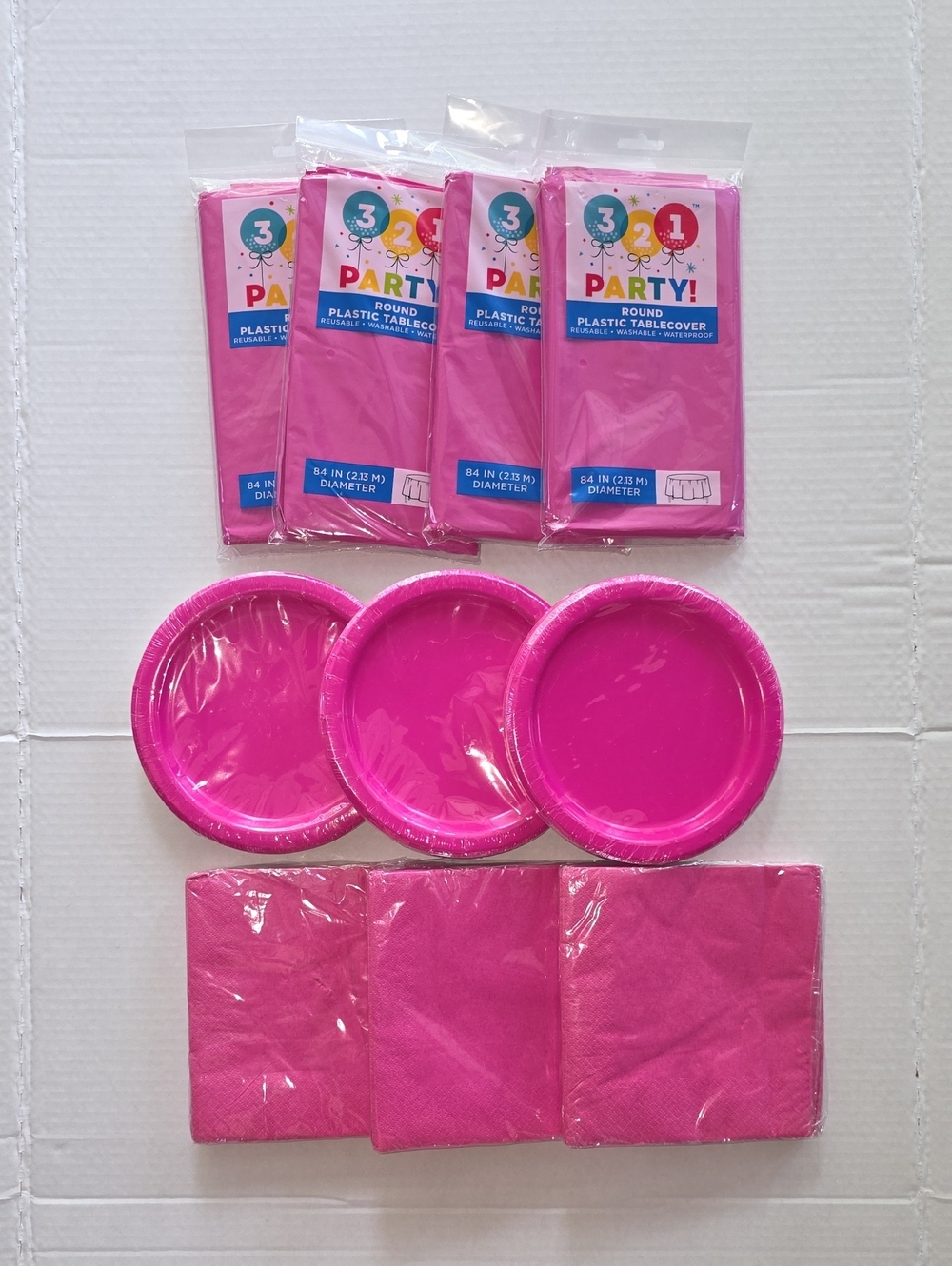 Neon Pink Disposable Party Set